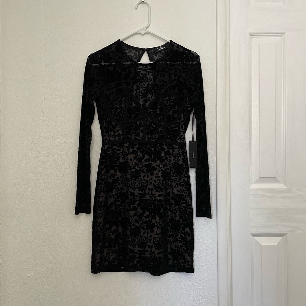 NWT lulus velvet burnout dress sz M
